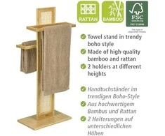 Rankšluosčių stovas ALLEGRE BAMBOO, 88 cm, WENKO