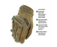 Mechanix Wear Pirštinės Mechanix M-Pact® Coyote L dydis. Velcro, TrekDry®, dirbtinė oda, delno, krumplių, Armortex®, pirštų apsauga, D30® apsauga nuo vibracijos