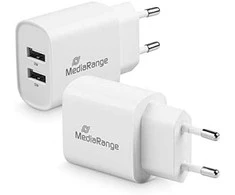 Įkroviklis MediaRange MediaRange Ladegerät 12W 2-Port 2x USB-A, baltas