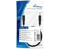 Kabelis MediaRange Jack 3.5mm - Jack 3.5mm 1.5m juoda (MRCS189)