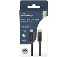 Kabelis USB MediaRange USB-C - USB-C 1.2 m Juodas (MRCS213)
