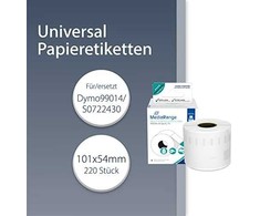 MediaRange Papieretiketten komp. Dymo 54x101mm 220 Stk.sw/ws