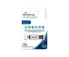 Mediarange Pendrive Triton MR932-2 32GB Juodas, Sidabrinė