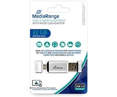 Mediarange Pendrive Triton MR932-2 32GB Juodas, Sidabrinė
