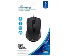 Optinė pelė su USB jungtimi Juodas/3-BUTTON MROS210 MEDIARANGE