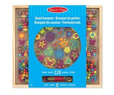 Melissa &amp; Doug Medinių karoliukų vėrimo rinkinys Delux 220 d. Melissa ir Dougas, 14169