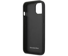 Mercedes Benz Apple iPhone 13 Mini Mercedes dėklas odinis Perforated Area (MEHCP13SCDONA) mėlynos spalvos