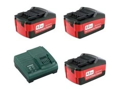 Akumuliatorius Metabo 18 V; 4,0 Ah; Li-ion; 3 vnt. + pakrovėjas Metabo ASC 30-36
