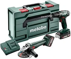 Įrankių rinkinys Metabo 685204500 (BS 18 + W 18 L 9-125); 18 V; 1x4,0 Ah; 1x2,0 Ah akum.