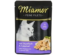 MIAMOR Feine Filets Tunas su kalmarais - šlapias kačių maistas - 100g