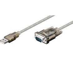 USB kabelis MicroConnect USB-A - DB-9 1,5 m Pilkas (USB2.0 - nuoseklus DB9 M-M, 1,5 m)