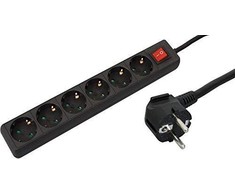 Galios juosta MicroConnect 6 lizdai 3 m juoda (GRU0063B)