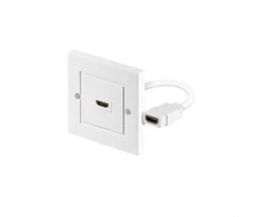 Kabelis MicroConnect HDMI sieninis lizdas 1 port baltas - HDMWALL1