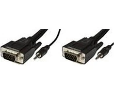 Kabelis MicroConnect D-Sub (VGA) - D-Sub (VGA) + Jack 3.5mm 5m juoda (MONGG5BMJ)