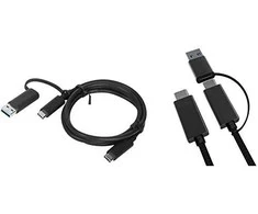 USB kabelis MicroConnect USB-C - USB-C + USB-A 1 m Juodas (USB3.1CCA1)