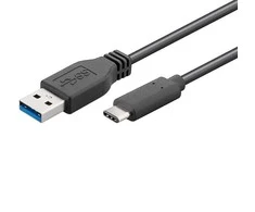USB kabelis MicroConnect USB-A - USB-C 1 m Juodas (USB3.2CA1)