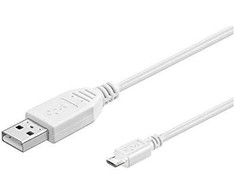 MicroConnect Mikro USB laidas, Baltas, 5m