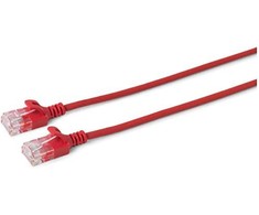 MicroConnect U/UTP CAT6A Slim 0.25M Raudona