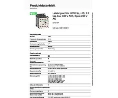 Schneider Electric Schneider 3P 6A 230V AC 1Z 0R - LC1K0610P7