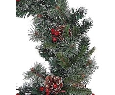 Beliani Kalėdinis vainikas LED PAIMIO žalias 60 cm