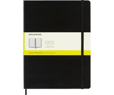 Užrašų knygutė Moleskine Classic 19x25cm, langeliais, kietu viršeliu, juodos spalvos