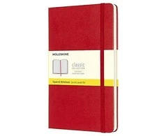 Moleskine Srl Užrašų knygutė Moleskine Classic 13x21cm, langeliais, kietu viršeliu, raudonos spalvos