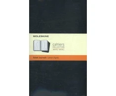 Užrašų knygutė Moleskine Cahier 13x21cm, linijomis, minkštu viršeliu, juodos spalvos, 3 vnt
