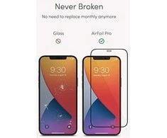 Moshi Hibridinis stiklas Moshi AirFoil Pro Apple iPhone 12 Pro Max (juodas rėmelis)