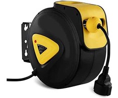 MSW Sieninis automatinis kabelio ritė su ilgintuvu AC230V / 10A / 50Hz lizdas, ilgis 21,5m