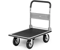 MSW Rankinis sulankstomas sandėlio platforminis vežimėlis, 1 šonas, iki 300 kg, 80 x 60 cm