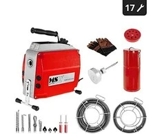 Elektrinio vamzdžių valymo stūmoklio mašinos sk. 20–150 mm MSW POWER DRAIN CLEAN 2.3E + priedai