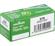 Baterija - Murata 379 (SR521SW) 1.55V 2.2mm x 5.8mm Sidabro Oksidas