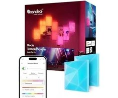 „Nanoleaf Blocks“ tekstūruotų didelių kvadratų papildomas rinkinys (2 panelės) | 16 mln. spalvų