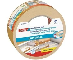 Dvipusė lipnioji juostelė Tesa, 25m x 50mm, geltona