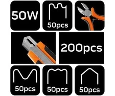 Lutownica 50 W plastikinio lituoklio rinkinys + 200 kablių + peilis + replės