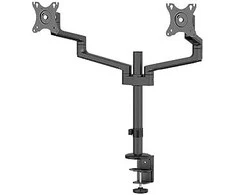 Laikiklis NEOMOUNTS SCREEN STALO MONTUVAS DVIEM EKRANAMS, Juodas (CLAMP+GROMMET)
