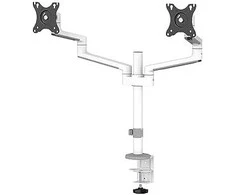 Laikiklis NEOMOUNTS SCREEN STALO MONTAVIMAS DVIEJIEMS MONITORIAMS, Baltas (CLAMP+GROMMET)