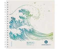 Herlitz Spiralblock 14,8x14,8 100Bl.punktiert GREENline* Well