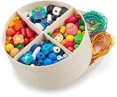 Viga New Classic Toys Įvairiaspalvių karoliukų rinkinys