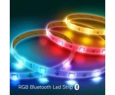 LED juostos komplektas su Bluetooth valdikliu ir maitinimo šaltiniu, RGB, 5m, 24W, TUYA / Smart Life, NOUS
