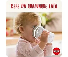 NUK NUK Trinklernbecher Magic Cup 360° - gėrimo kraštas 230 ml, raudonas