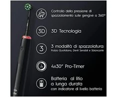 Braun Oral-B Pro 3 3000 Cross Action Elektrinis dantų šepetėlis, juodas