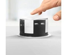 Orno Baldų lizdas - 10 cm ištraukiamas nuo stalviršio su USB įkrovikliu ir 1,5 m laidu, 3x2P + Z, 2xUSB