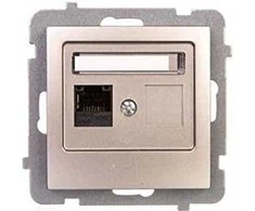 Ospel AS vieno kompiuterio lizdas 5E MMC satino šviesa (GPK -1G / K / m / 45)