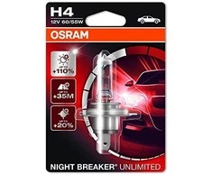 x OSRAM Automobilinė lemputė NIGHT BREAKER UNLIMITED H4 60/55W 12V P43T 1vnt