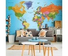 Artgeist Fototapetas - World Map: Colourful Geography