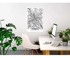 Artgeist Paveikslas - City Plan: Warszawa (1 Part) Vertical