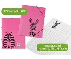 Aplankas dokumentams, sąsiuviniams PAGNA Zebra, A4, su gumele, rožinis