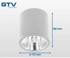 GTV Lubinis šviestuvas DRAGO, maks. 60W, E27, AC220-240V, 50-60Hz, IP20, 172*180mm, baltas