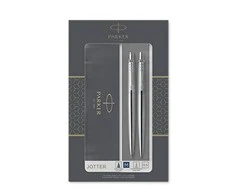 Rinkinys Parker Automatinis pieštukas + Tušinukas Jotter Stainless Steel CT